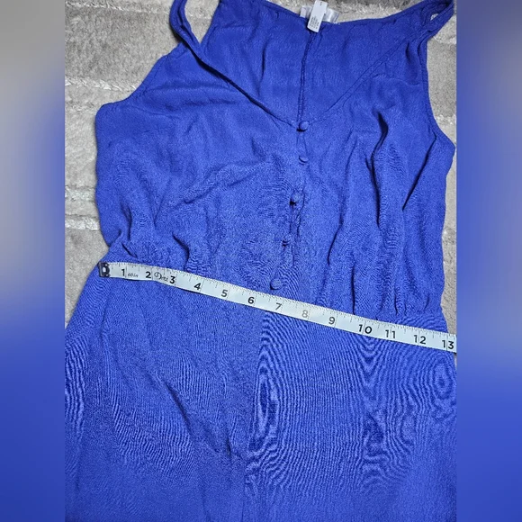 Blue Sleeveless V-Neck Jumpsuit - Picture 7 of 9